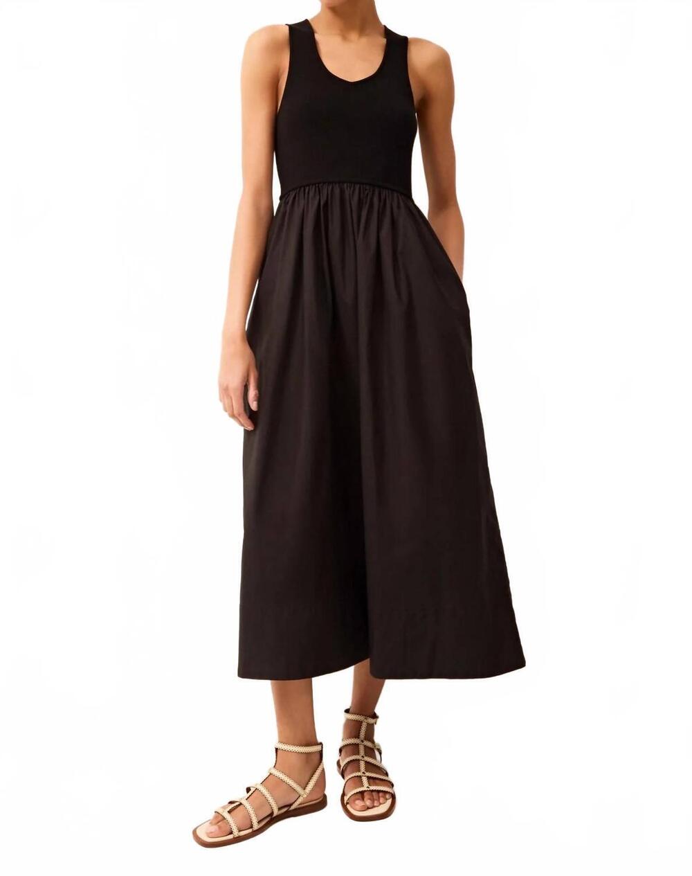 NEW MARIE OLIVER anya sleeveless midi dress in black